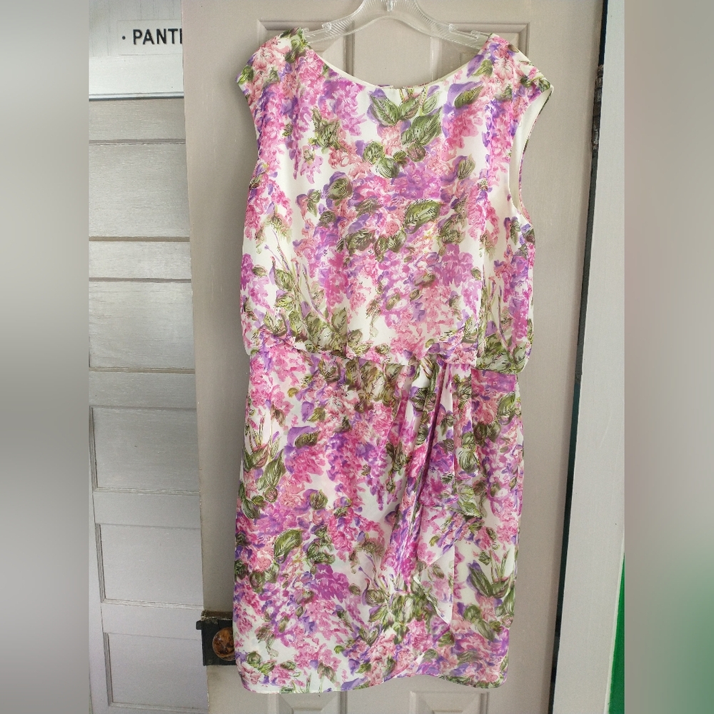 Dress Barn pink Floral Sleeveless Dress Size 14